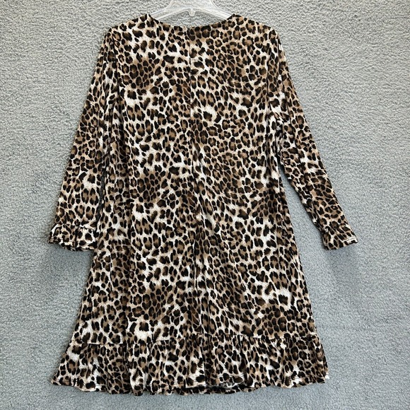 Carole Christian Dress Womens Large Cheetah Animal Print Ruffled Vintage USA - Picture 7 of 13